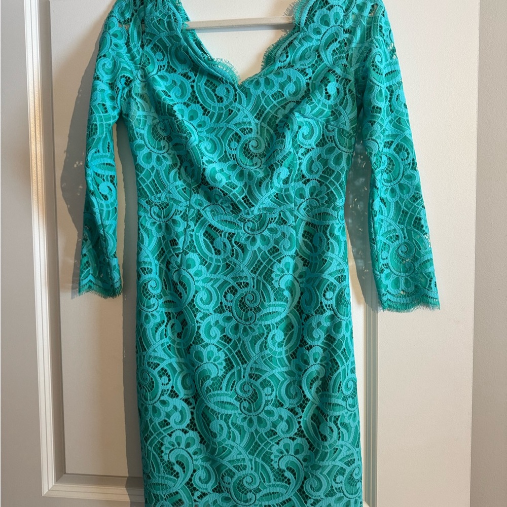 NWT Lilly Pulitzer Lagoon Green About Face Lace